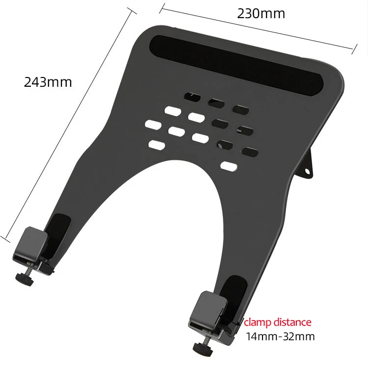Alumínio 10-16 Universal Notebook Suporte Portátil Titular Furo de Resfriamento 75x75 100x100 Monitor Montagem Almofada Clamptray Preto Branco Lp1 - Imagem 4