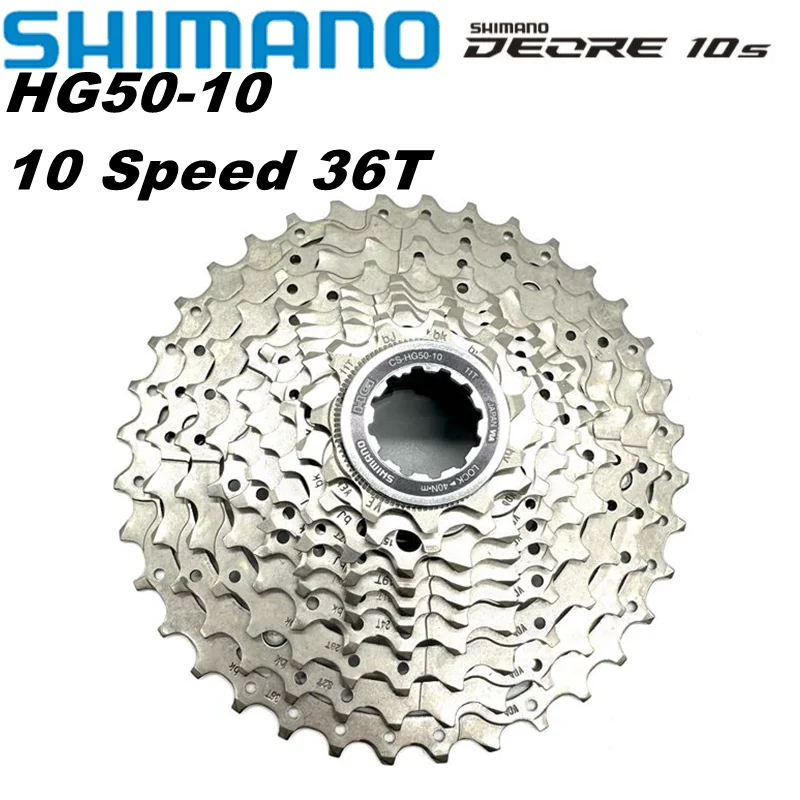 Cassette Shimano Deore CS-HG50 10 Vitesses 11-36 Dents, Argent, Pignons Pour VTT