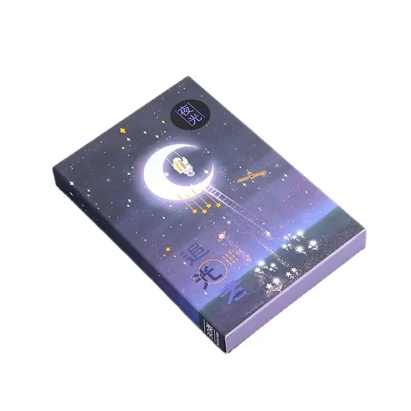 30 Sheets/Set Journey Of Light Luminous Postcard Creative Planet Stars Moon Message Greeting Cards Birthday Gift Card