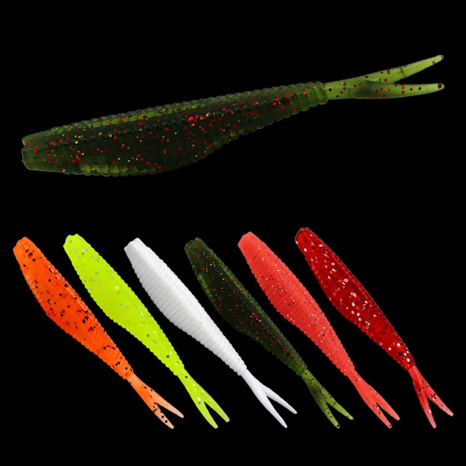 20pcs/lot Soft Bait Lure 6cm 1.5g Soft Plastic Lure Multicolor Soft