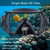 Adult  Free Diving Mask Single Lens with Tempered Glass Lenses,HD Wide View, Antifog Spray,Black,Camouflage 3
