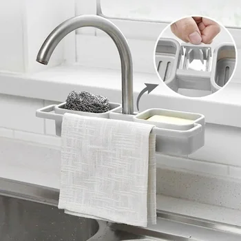 Creative Sink Storage Shelf Faucet Kitchen Drain Dishcloth Basket Hanging Household Goods Kitchen Convenience Small Tools 2