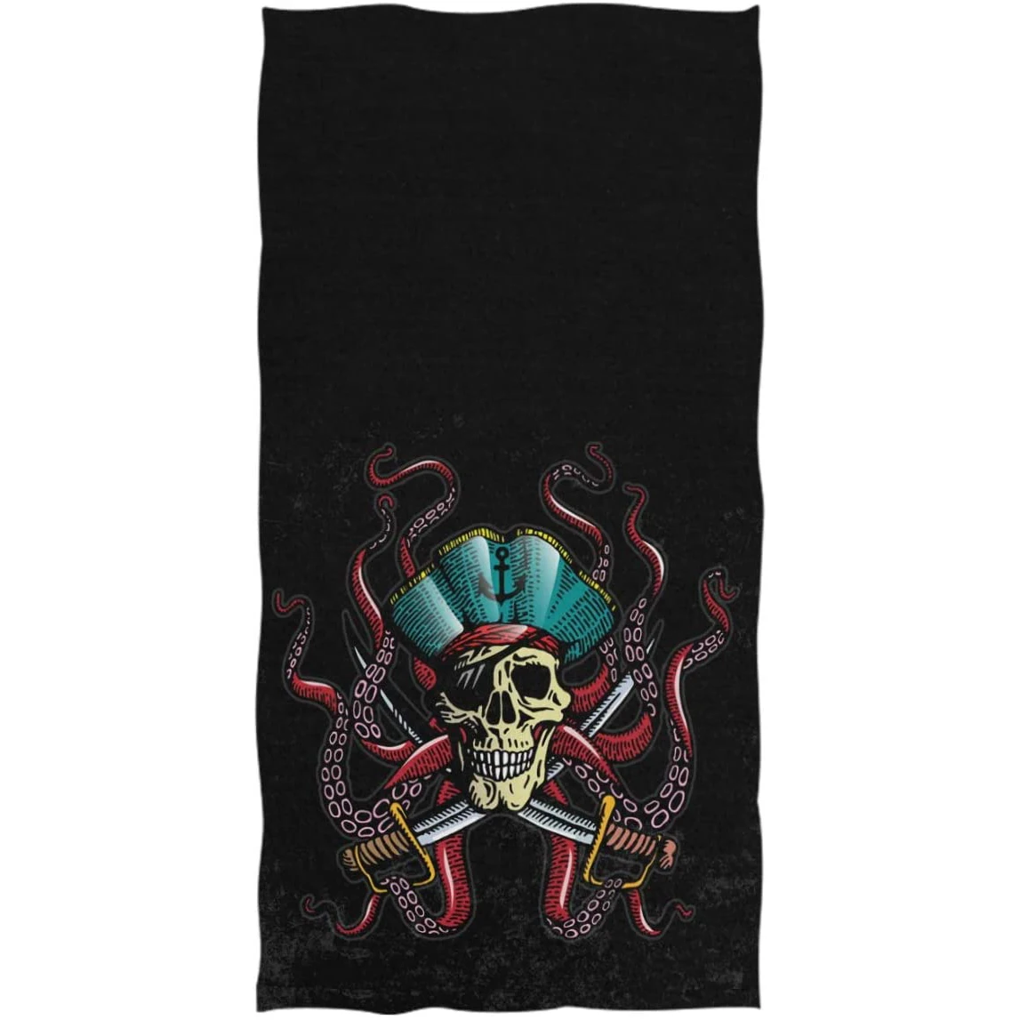 

Cool Pirate Skull With Tentacles Of Octopus Soft Highly Absorbent Large Decorative Quick Drying Towels Multipurpose