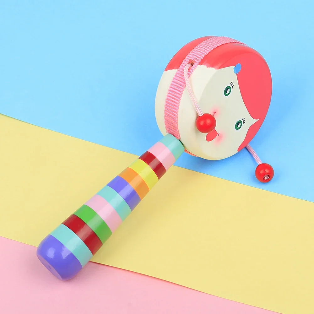 Children's Educational Cartoon Little Girl Rattle Drum Orff Musical Instruments 8 Tone Hands for Baby Educational Kids Gifts