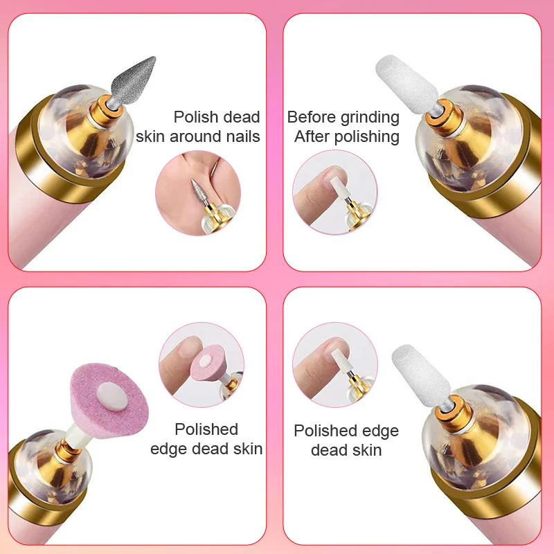 5 in 1 Electric Nail Polish Drill Machine With Light Portable Mini Electric Manicure Art Pen Tools For Gel Remover 3