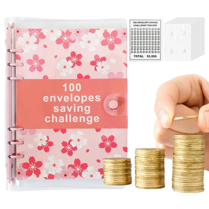 

100 Envelope Challenge Binder Cash Envelopes Challenge Kit For Budgeting Planner Waterproof Budget Binder Reusable Durable