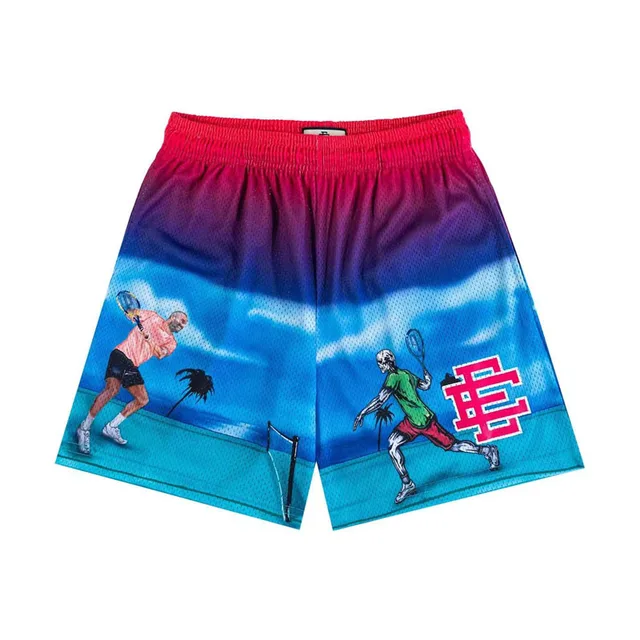 New Eric Emanuel EE Basic Mesh Short Classic Floral Printed Gym Shorts Men's Gym Basketball Sports Beach Shorts Men 2