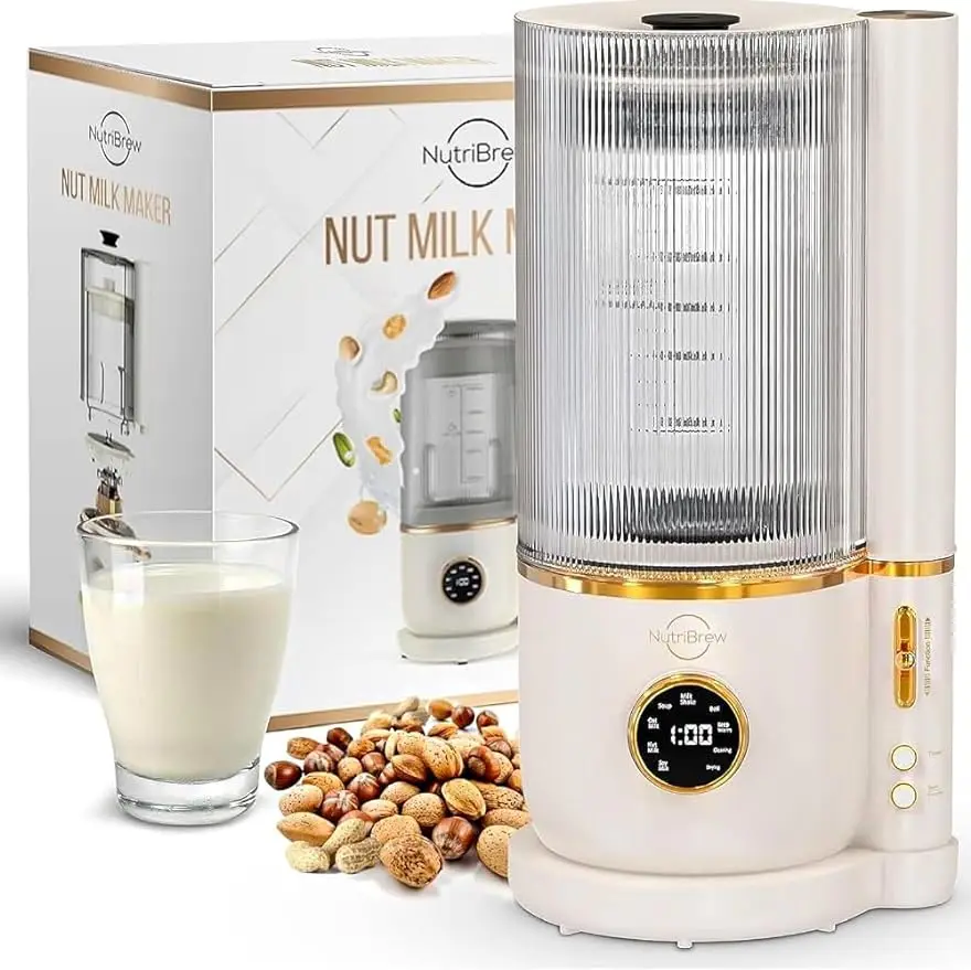 

NutriBrew Nut Milk Maker, Plant Based Milk Maker Machine, Homemade Soy Milk, Almond Milk, Oat Milk, & More,Intelligent Functions