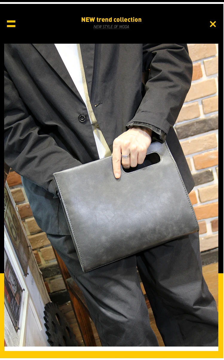 Xiao.p Fashion Men's High Quality Pu Leather Messenger Bag