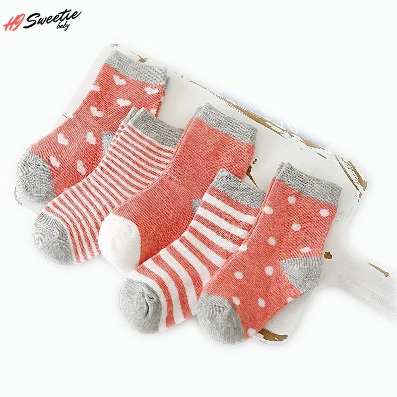 5Pairs Baby Socks Newborn Baby Boy Socks 0-1-3-7Y Kids Pure Cotton Animal Design Fadeless Soft Children's Socks for Girls 5