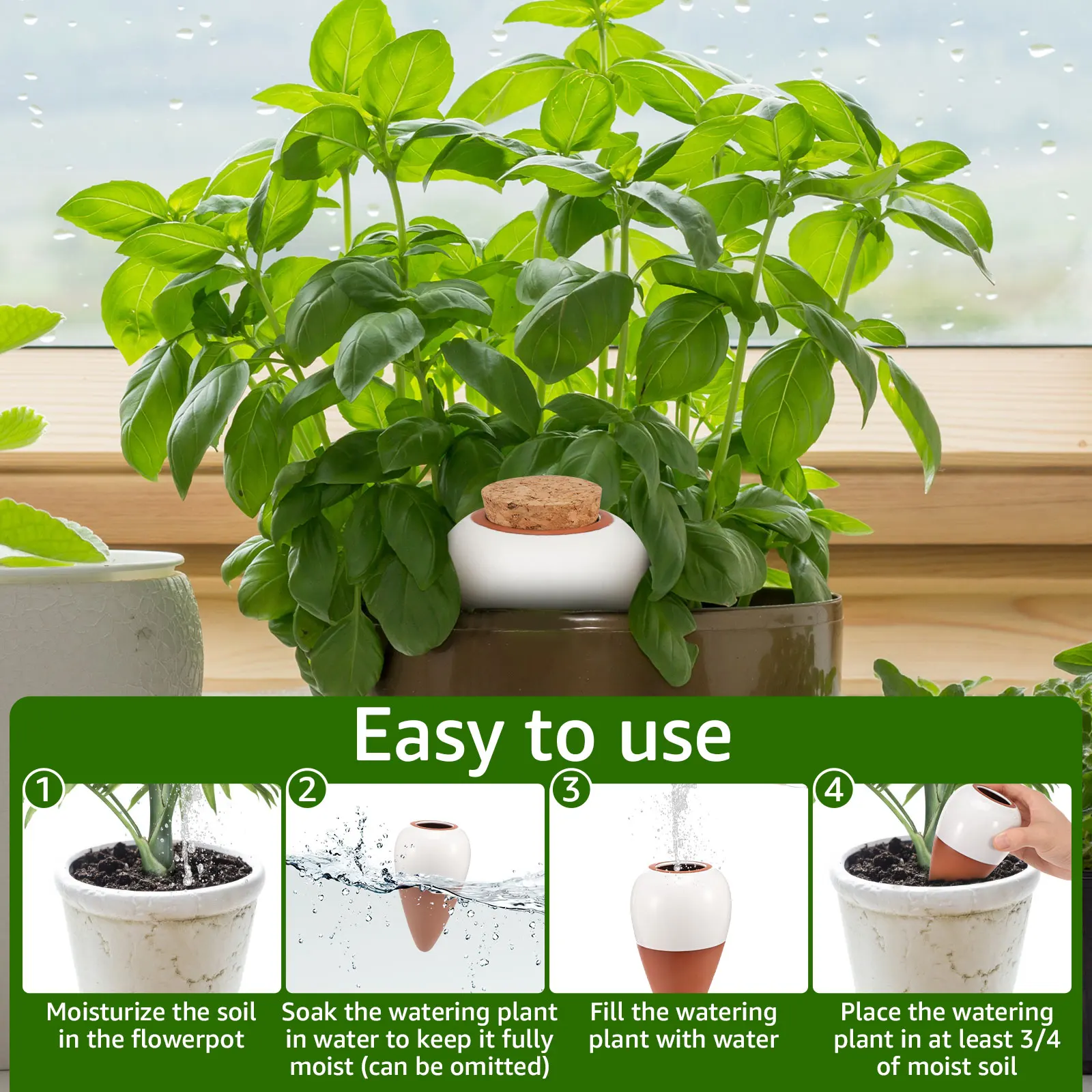 4-Piece Plant Self-Watering Globe with 320ml Capacity - Automatic Garden Watering Device