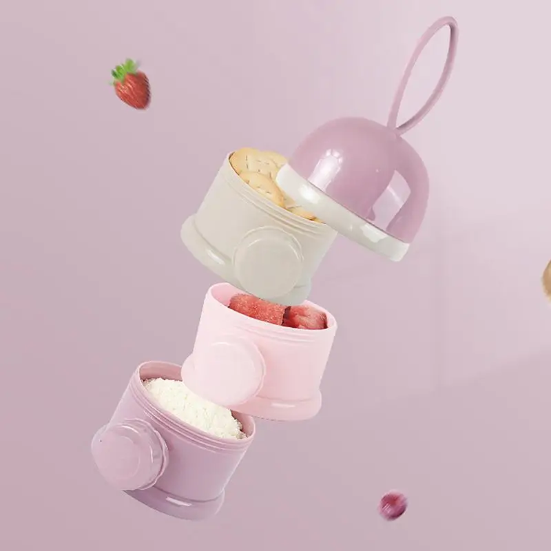 Formula Dispenser On The Go Portable Stackable Milk Powder Box Portable Baby Milk Powder Box Detachable Snack Storage Container