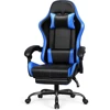 Video Gaming Chair with Footrest High Back Ergonomic Comfortable Office Computer Desk with Lumbar Support Height Adjustable with 1