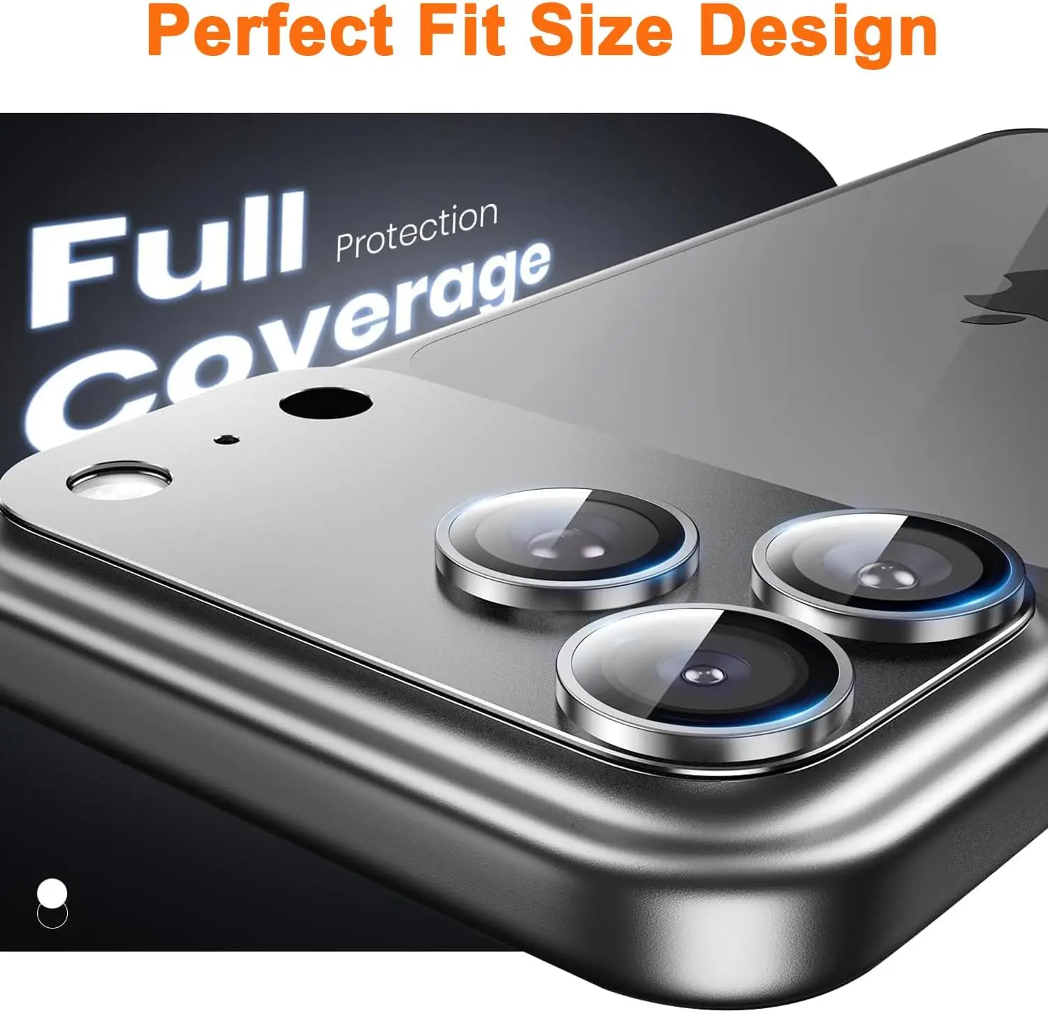 Protezione per Obiettivo Fotocamera iPhone 17 Pro Max - Copertura in Vetro Temperato Antiurto in Metallo per Fotocamera Posteriore, Ultra Forte Adesione - immagine 4