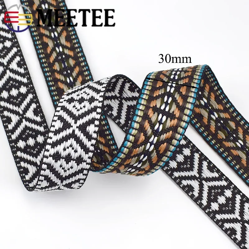 5Yards 30mm Polyester Cotton Jacquard Webbing DIY Sewing Webbings Ribbons Clothes Bag Straps Hats Decorative Tapes Fabric