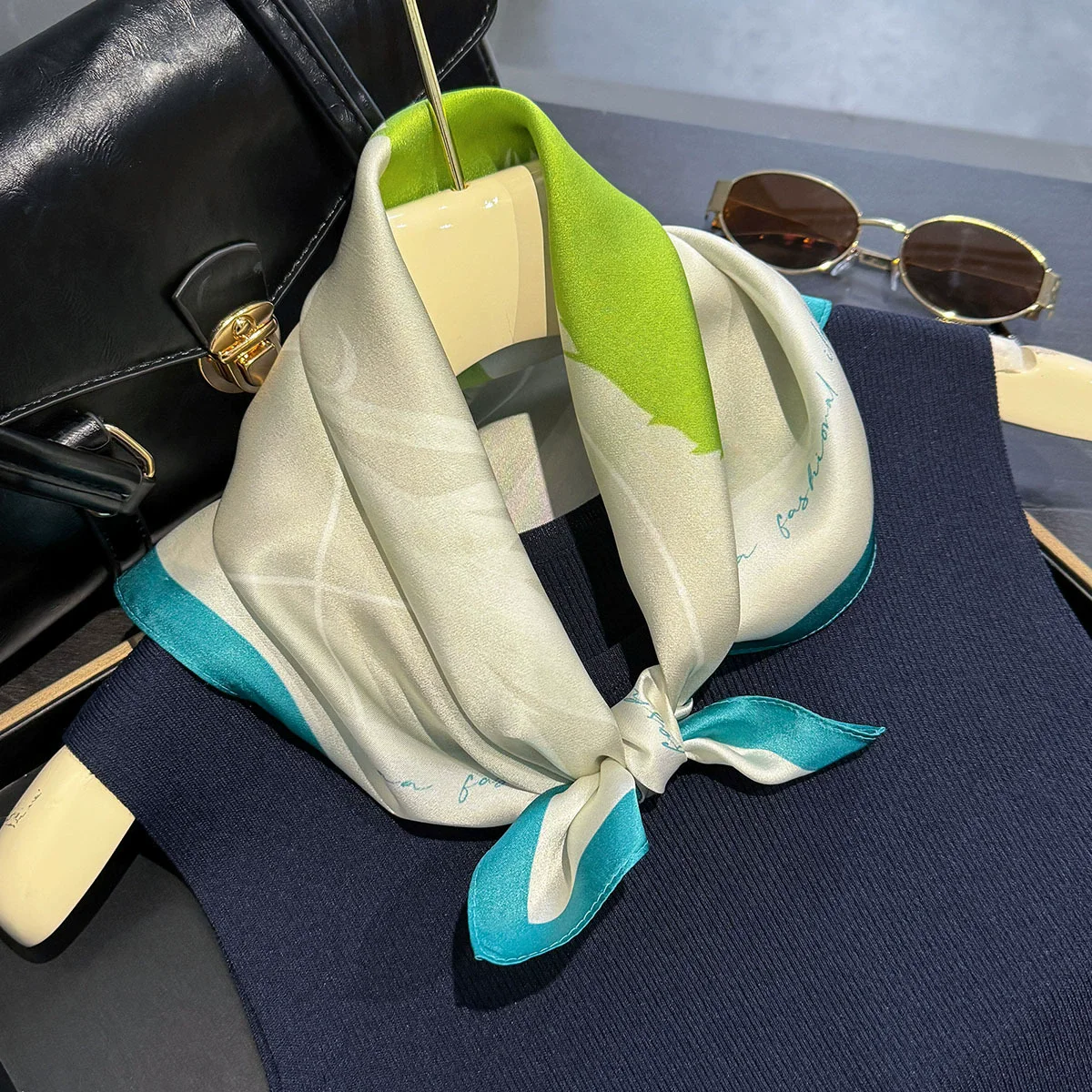 100% Pure Silk Floral Square Scarf Women Neck Hair Bandana