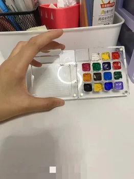 1pc 8 Style color box 15 Style color box mini watercolor paint box Portable painting book sketching travel painting 4