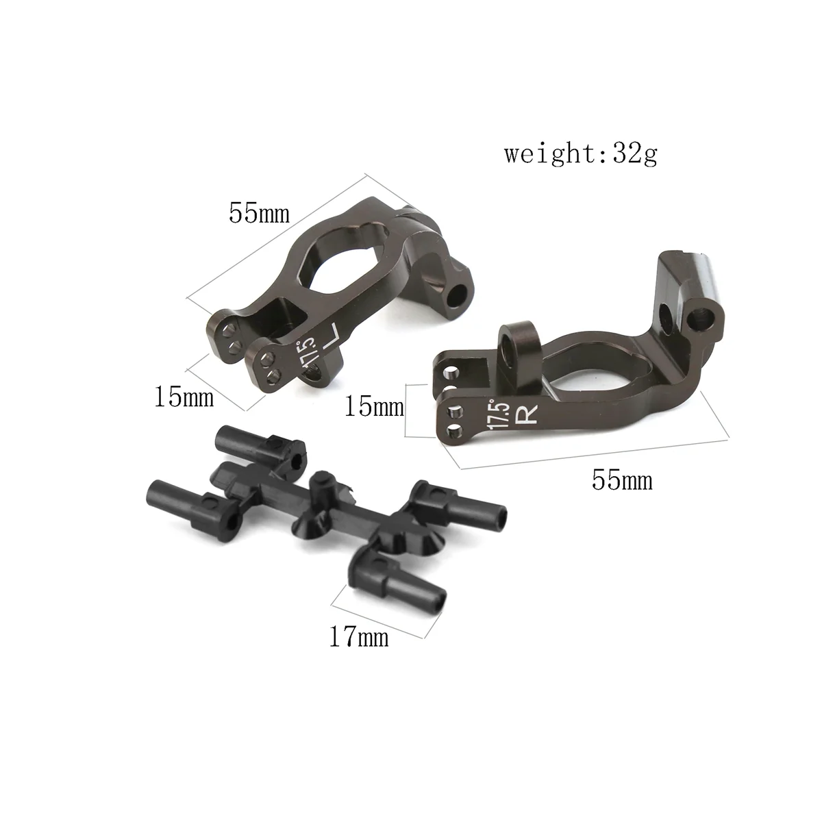 2 Pezzi Metallo 17.5 Gradi C-Hub Carrier Caster Block Ifw474 Per Kyosho Mp9 Mp10 1/8 Rc Car Upgrade Parts Accessori