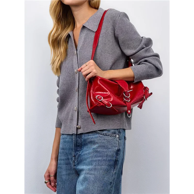 【가격 인하】여성용 라펠 칼라 스웨터 버튼업 오픈 프론트 가을 니트 재킷 귀여운 긴 소매 버튼다운 가디건