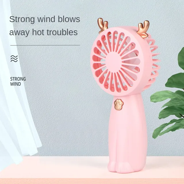 Erős Szélű Elektromos Ventilátorok Usb Töltő Aranyos Agancsok Fülek Hűvös Ventilátor Hordozható Háztartási Eszközök Kényelmes Kis - Image 4