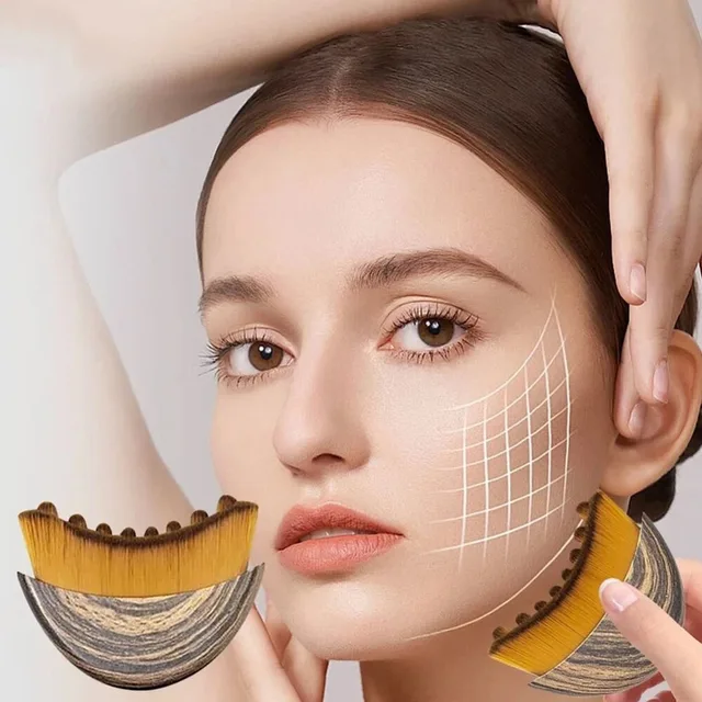Lymphatic Drainage Facial Sculpting Brush for Eye & Neck Care Rejuvenating Gua Sha Facial Tool for Lymphatic Contouring 1