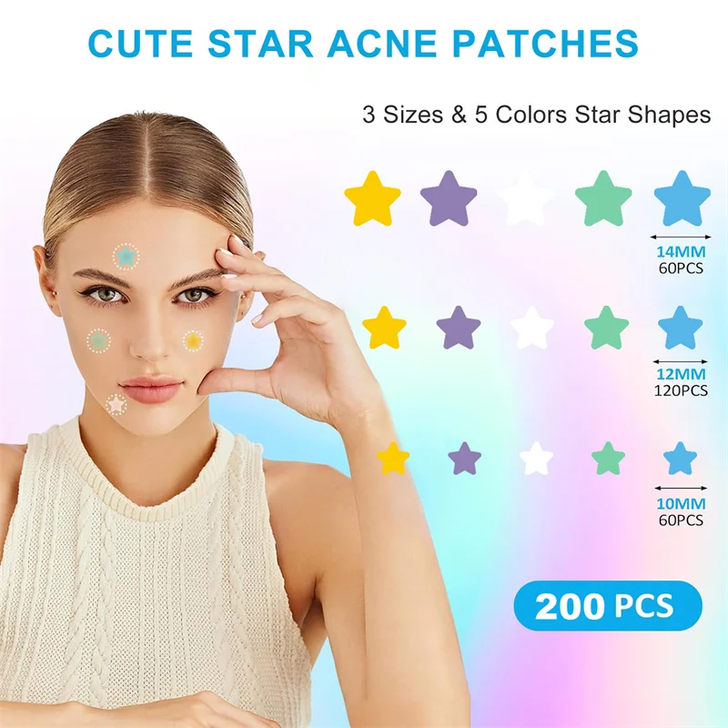 Acne Patches 10pcs/pack Star Patch Alien Star Laser Isolation Concealer Waterproof Portable Supplies