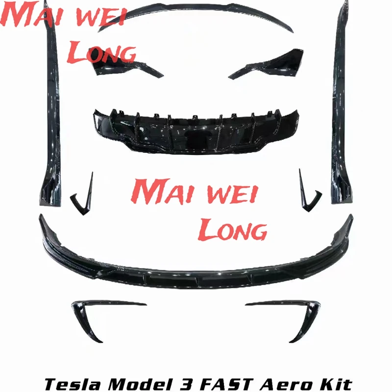 

Carbon Fiber BodyKit Front Lip Rear Diffuser Side Skirt Sport Style Spoiler Splitter Guard For Tesla Model 3 Y 2016-2021 2022