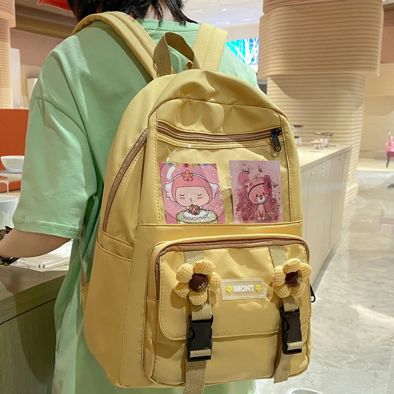 Fashion Girl Waterproof Transparent School Bag Trendy Female Kawaii College Backpack Women Laptop Book Bags Lady Backpack Travel
