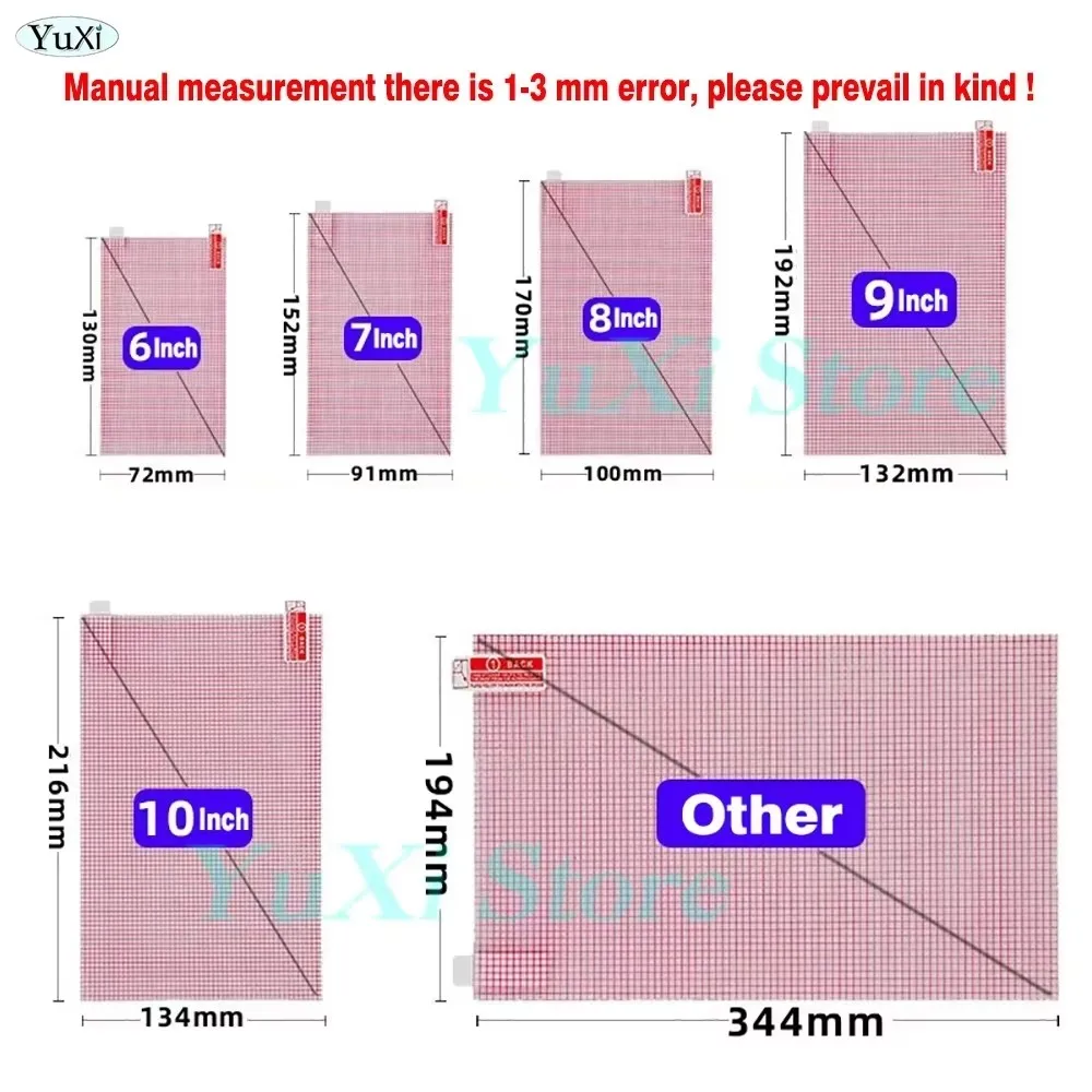 Universal HD Clear Screen Protector Film Set - 10 Pack Anti-Dust PET Films