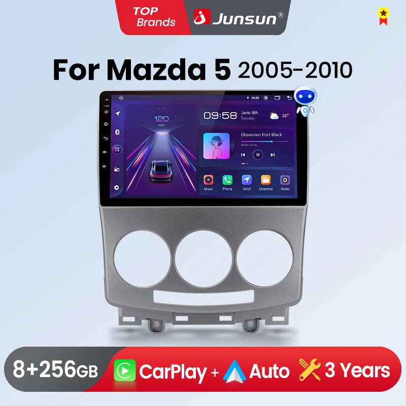 Junsun Wireless CarPlay Android Auto Car Radio for Mazda GPS Intelligent Systems Stereo Multimedia Autoradio