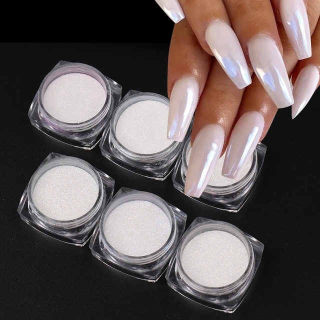 Mirror Pearl Shell Nail Powder Glimmer Moonlight White Chrome Pigment UV  Gel Polish Rubbing Dust Iridescent Decoration SW8016 - AliExpress