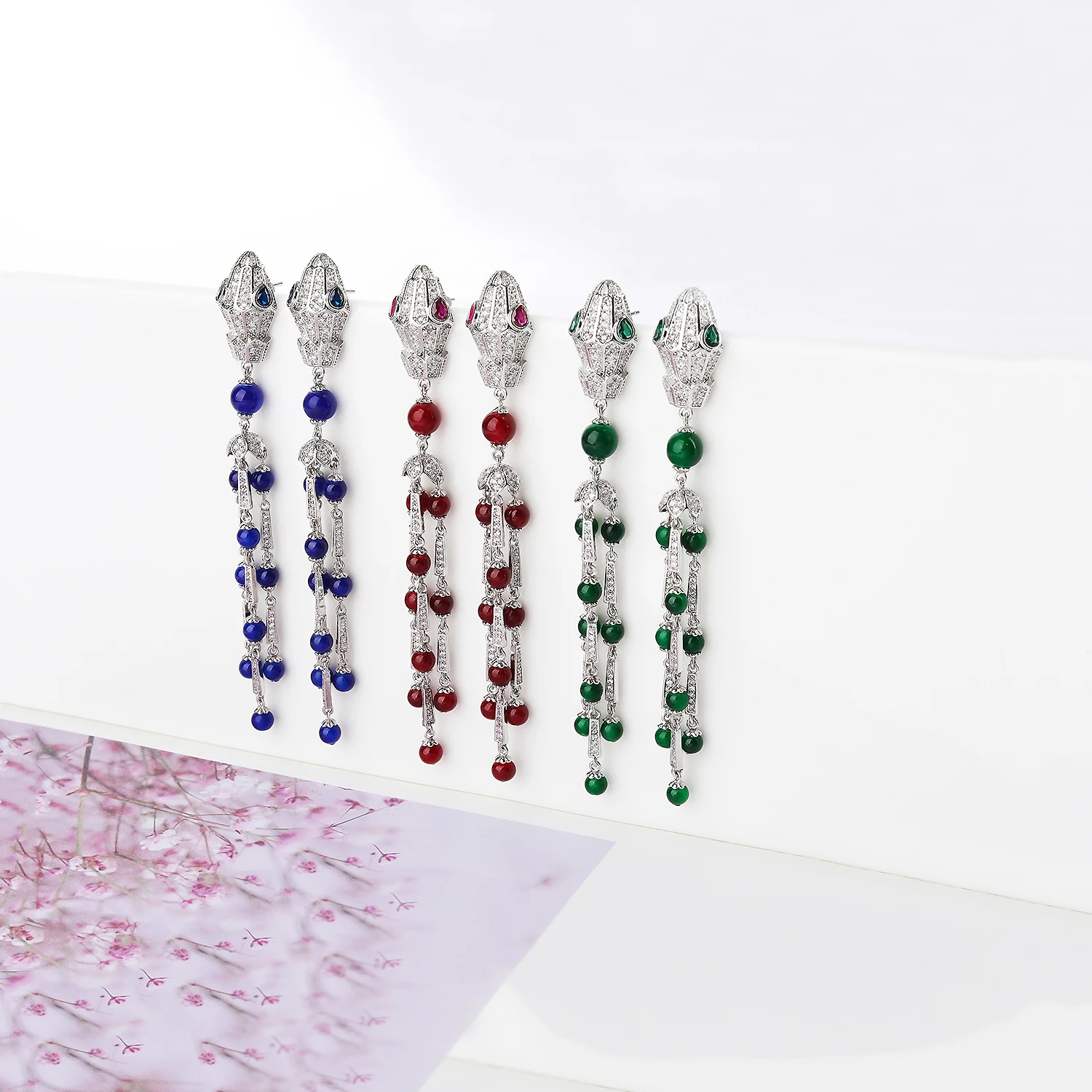 Cute Cubic Zircon Snake Dangle Earrings for Wedding, Women's Earring Girl Gatherings Jewelry Accessories CE11855