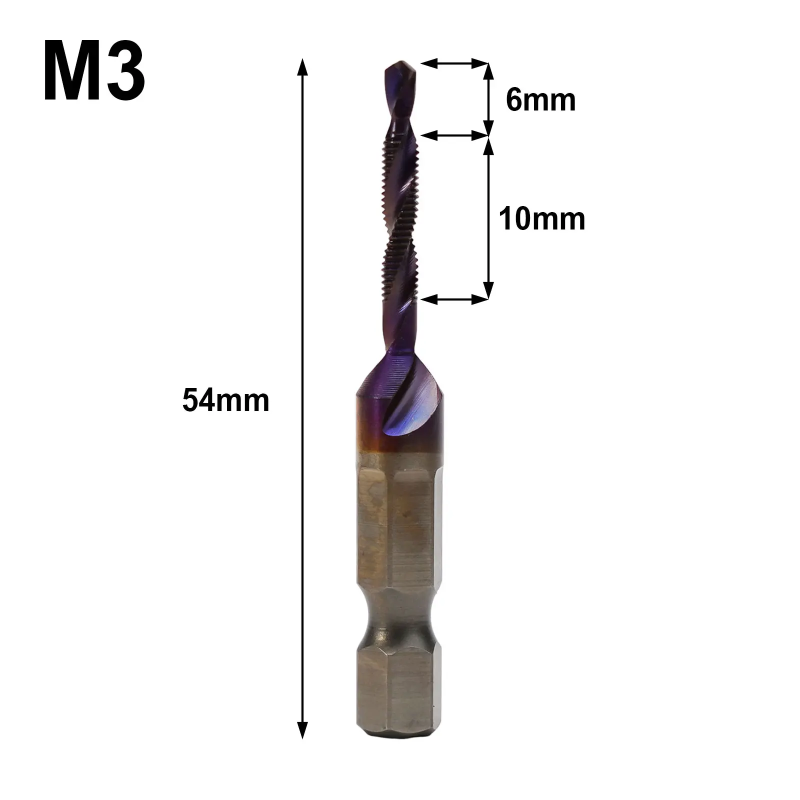 1pc Tap Drill Bit Hex Shank HSS Screw Bit Screw Machine Tap M3/M5/M6/M8/M10 For Wood Aluminum Iron Power Tools Parts