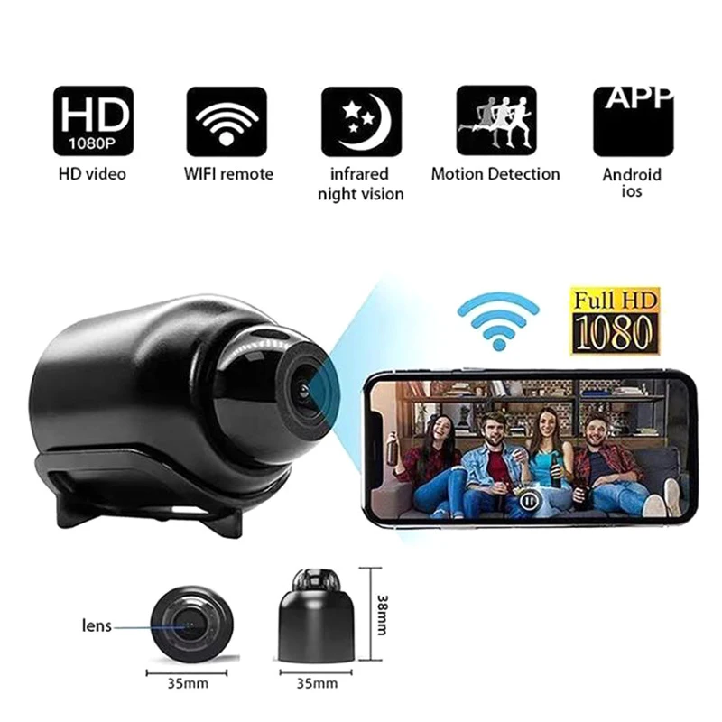 Mini Surveillance Camera X5 Mini Camera 720P Clear Night Vision Lightweight Portable Premium Cams Motion Detection Wireless Surveillance Camera