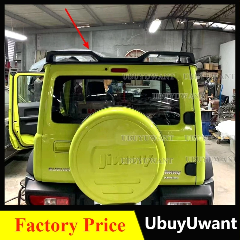 

For Suzuki New Jimny 2019 - 2023 ABS Roof Spoiler (Without Light) Rear Roof Spoiler Glossy Black Car Body Decorate Kit