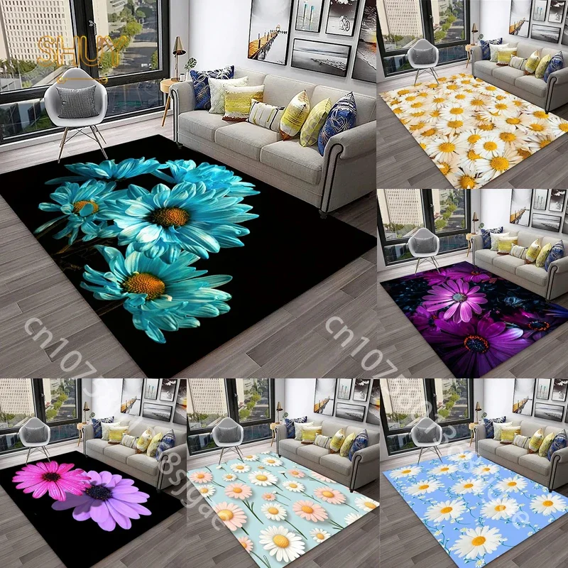 

Daisy Printed Carpet Home Hallway Decor Floral Carpets Living Room Bedroom Decoration Floor Mat Coffee Tables Area Rug Doormat
