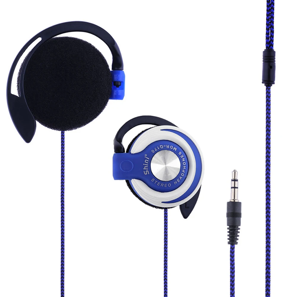 Universal 3.5mm Plug Wired Clip On Ear Sports Earphone Heavy Bass Headphone Laptop MP3 MP4 Headphone Earbuds Handsfree Headset