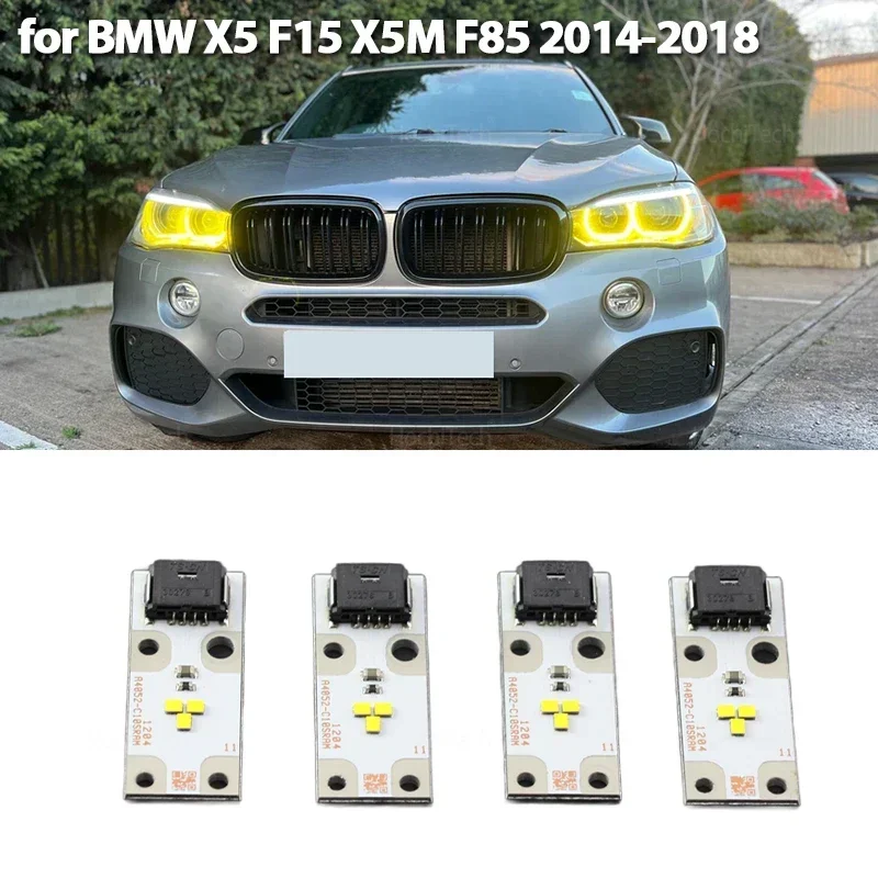 BMW X5 F15 X5M F85 2014 2015 2016 2017 2018용 노란색 LED 인서트 다이오드 보드 엔젤 아이 라이트 보드 주간 주행등