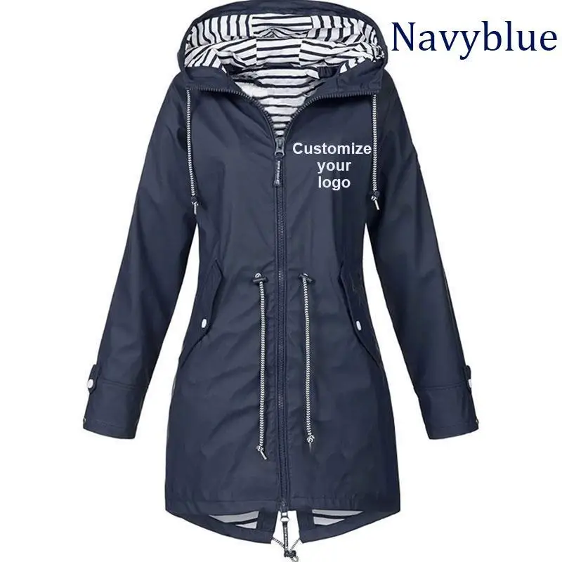Customize Women's Thick Coat Fashion Autumn Winter Plus Velvet Outdoor Jacket Windproof Waterproof Mountaineering Hooded Overoat