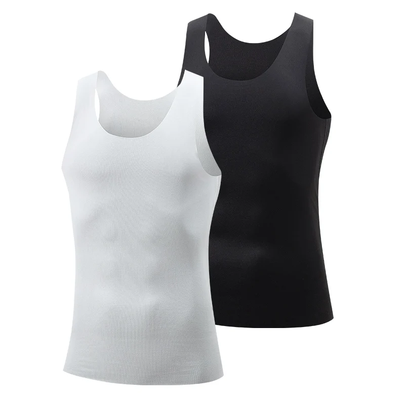 Men Undershirt Men's four seasons seamless vest classic minimalist men's fashion sports fitness football bottoming sleeveless T