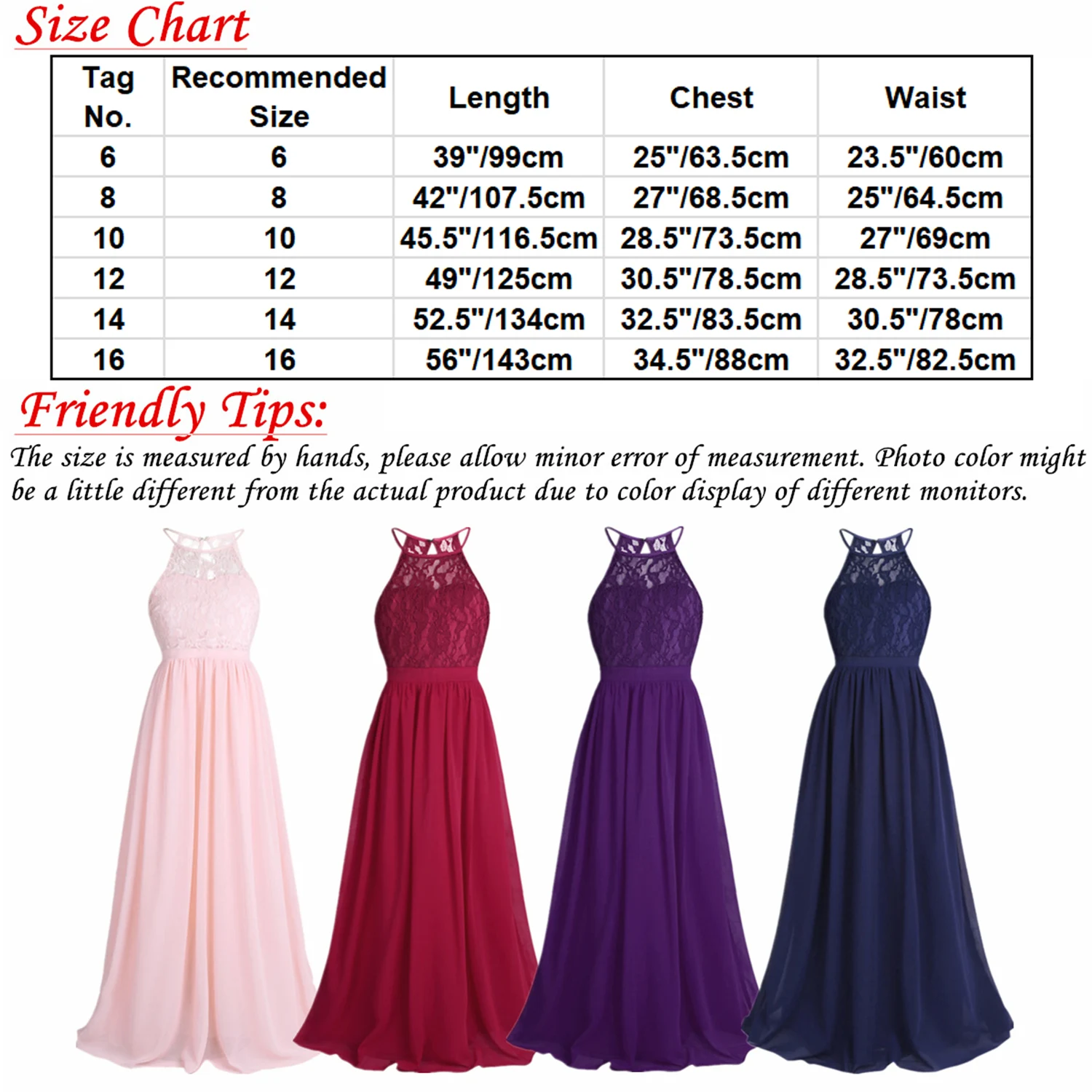 Chiffon Teenagers Kids Girls Wedding Long Dress Elegant Princess Party Pageant Formal Teen Children's Clothes