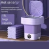 6L 11L 13L Portable Mini Washing Machine Large Capacity Clothes Spin Dryer Bucket Travel Underwear Ultrasonic Folding Washer 5