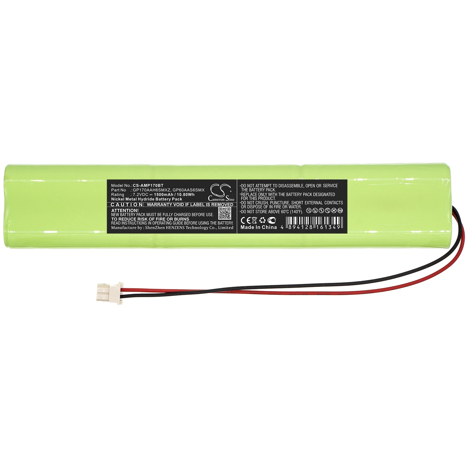 

Emergency Lighting 1500mAh Battery For AEM GP170AAH6SMXZ GP60AAS6SMX ARDENT alarm panel Ni-MH 7.2V 10.80Wh