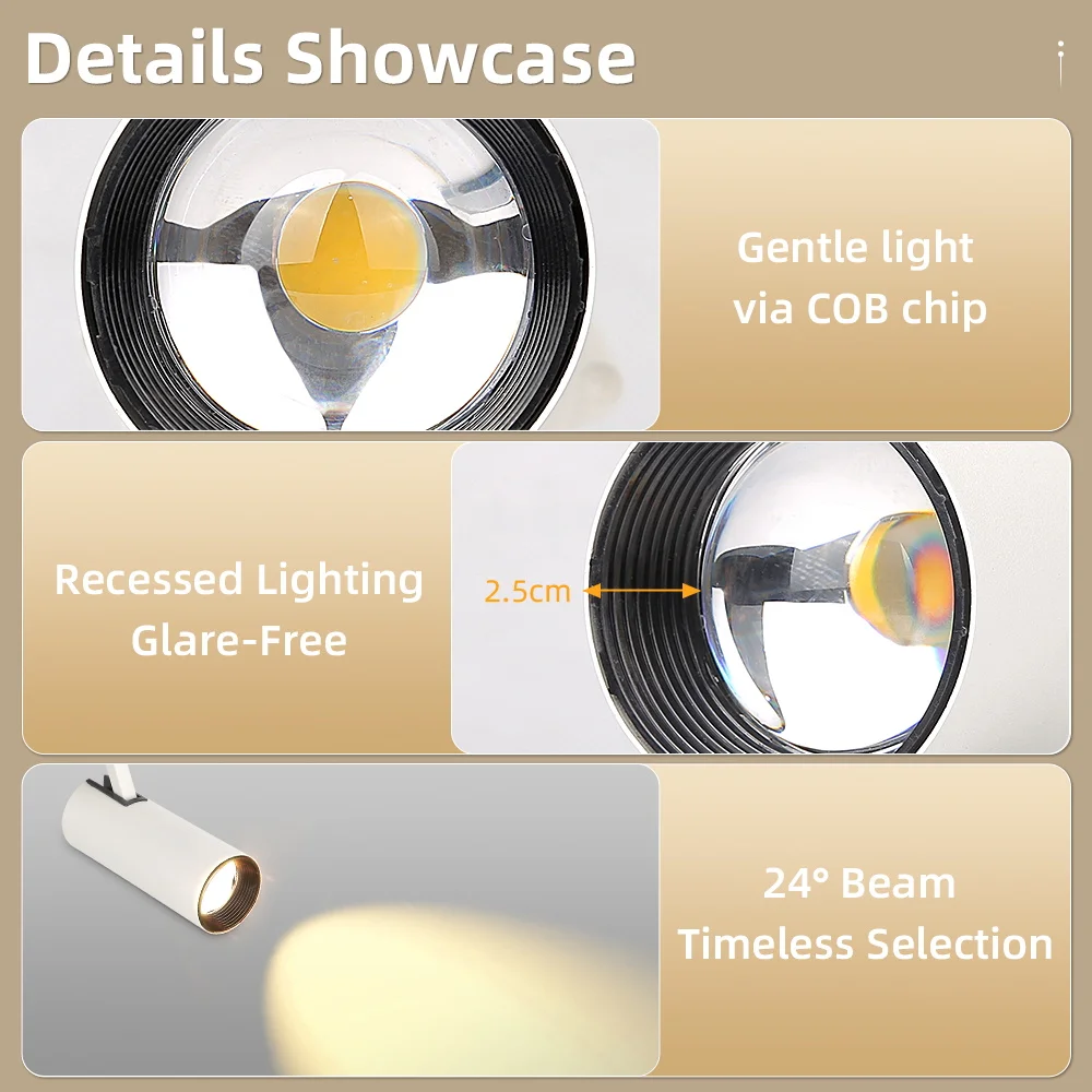 Set LED Track Light Dimmable Track Lamp AC180-265V COB led Spotlight  for Living Room Kitchen Clothing Store Rail Lamp Lighting 5