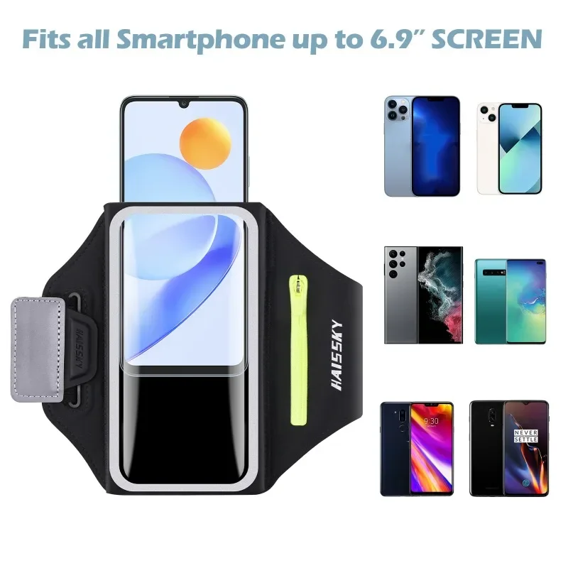 HAISSKY Stereoskopische Lauftaschen für iPhone 17 16 Pro Max 16 Plus 16E Männer Frauen Reißverschluss Kopfhörertasche Outdoor-Sportarmband – Detail 7