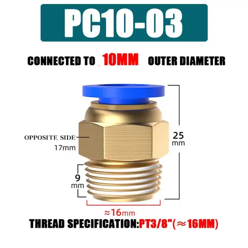 10/50PCS Pneumatic Fitting Air Connector PC 4mm 6mm 8mm 10mm 12mm Thread 1/8" 1/4" 3/8" 1/2" Hose Fittings Pipe Quick Connectors - Image 12