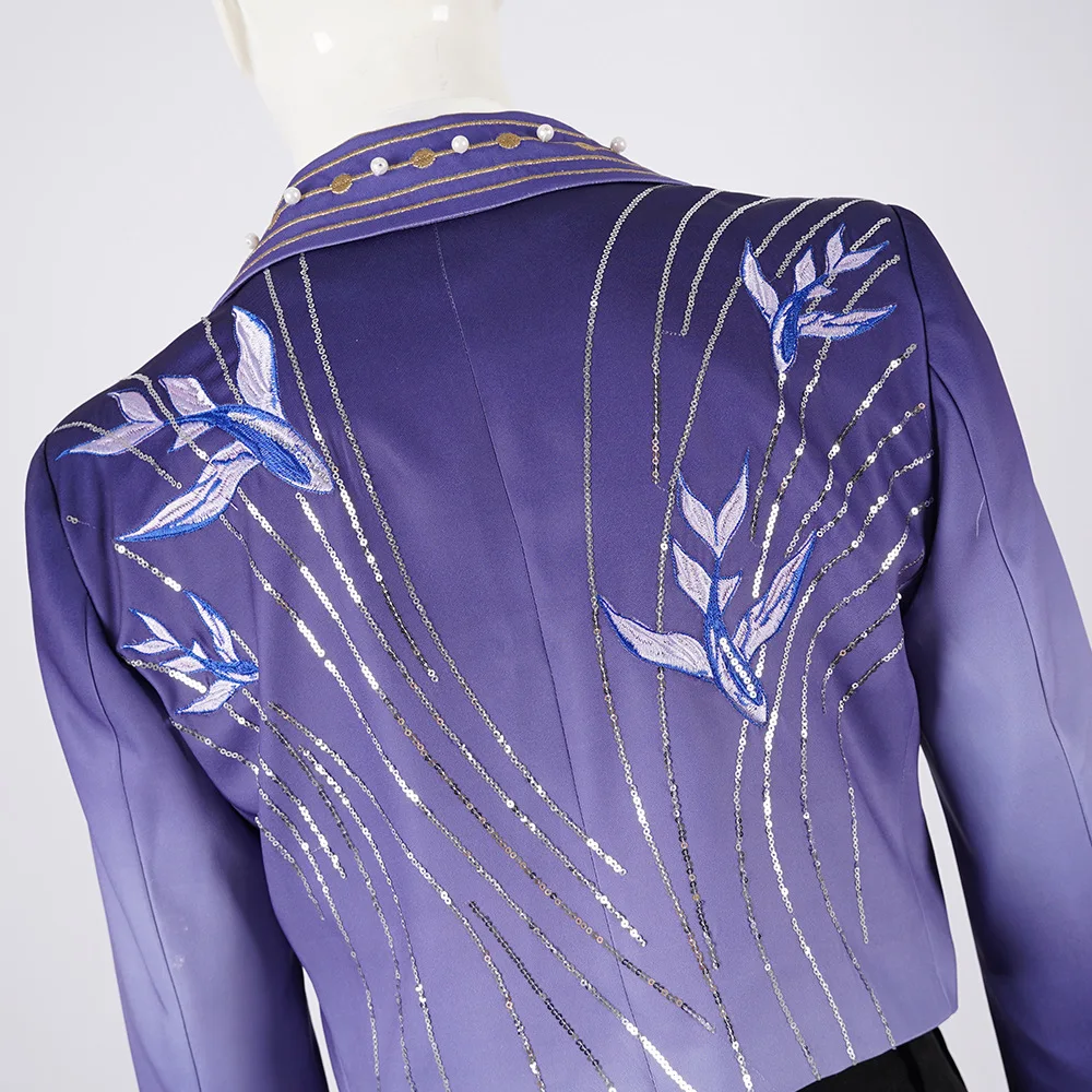 Love and Deepspace: Qi Yu | Fantasy Purple Cosplay Costume Set 39 Fantasy Purple Dress Coat Cosplay Costume