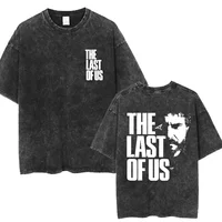 The Last of Us Summer Washed T-shirt Fashion Trend Punk Hip Hop Print Fashion T-shirt Men's Cotton T-shirt Men's Street Style 1