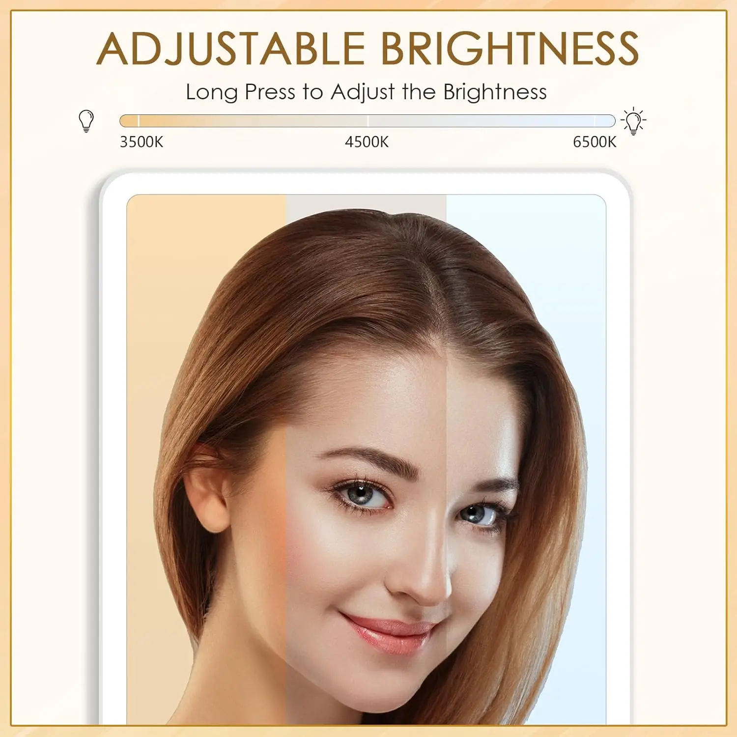 회전식 LED 화장 거울(10배 확대), 휴대용 화장대 거울, 데스크 조명 내장형 컴팩트 여행용 거울(선물용)