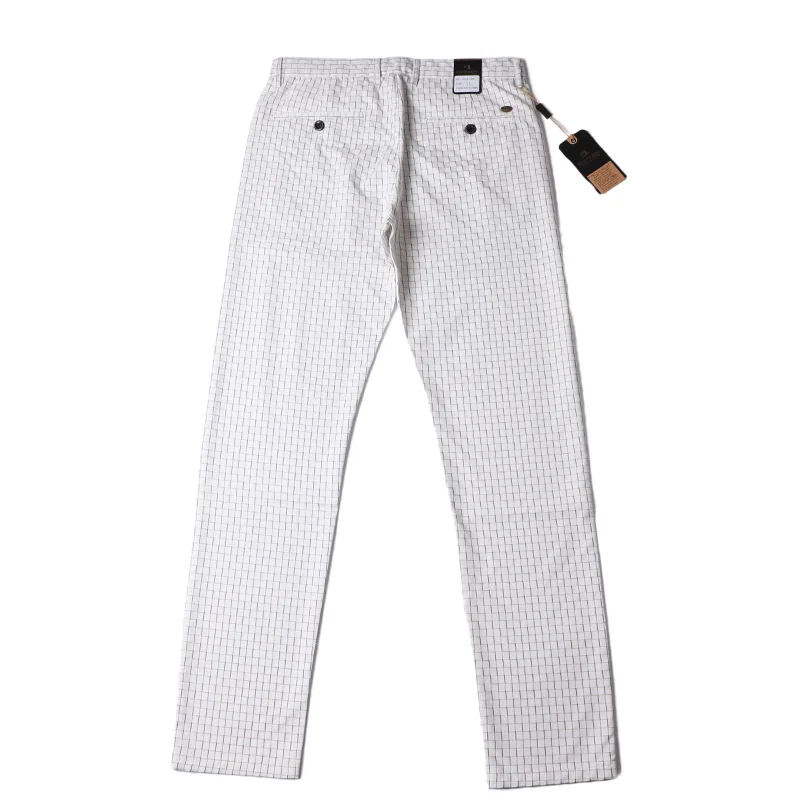 

Thin Summer Plaid Pants Men Straight Skinny Korea Style Clothes Men Pants 2023White Office Dress Trousers for Male